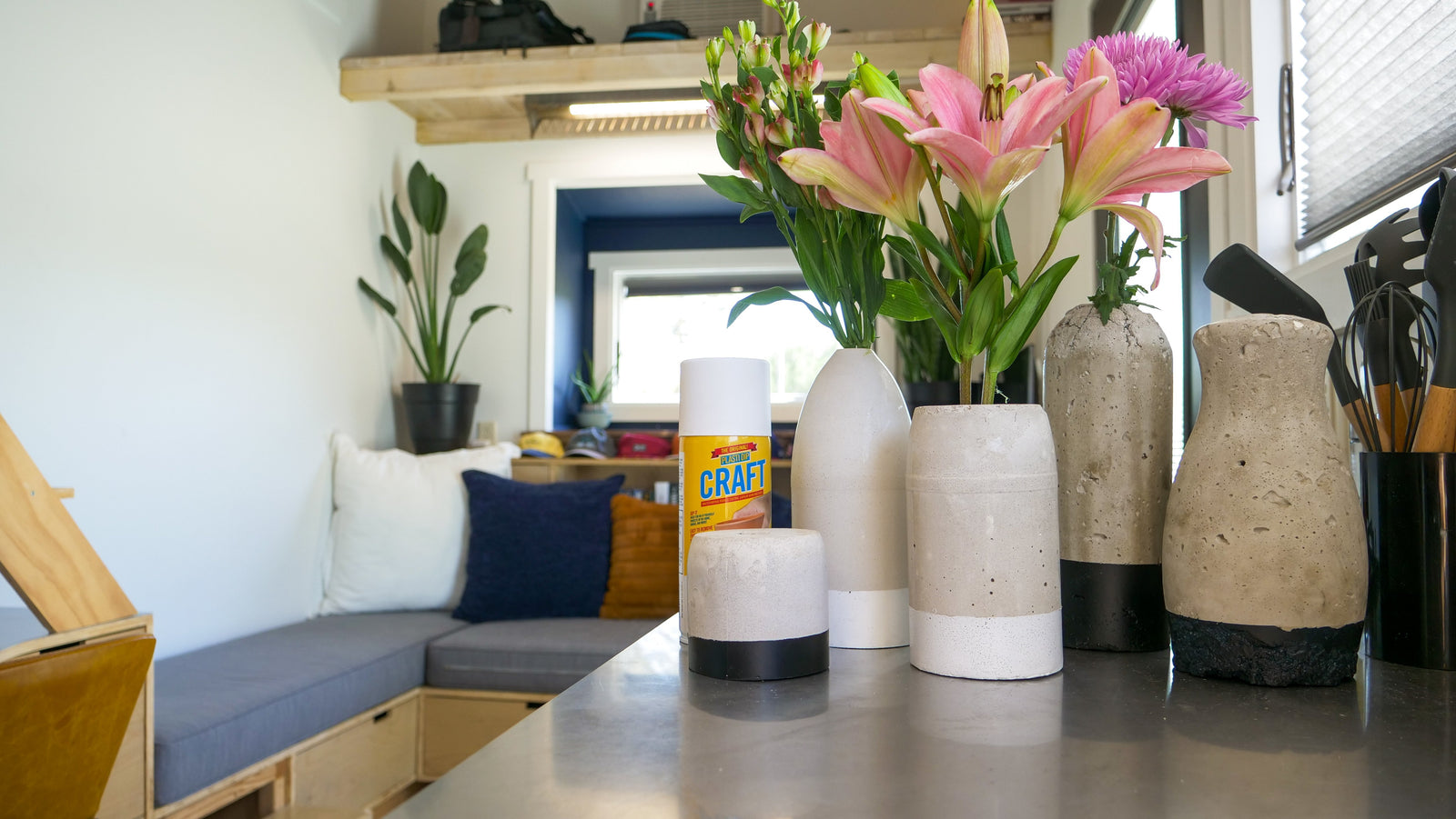 How to Make DIY Concrete Vases with Protective Bottom Coat!